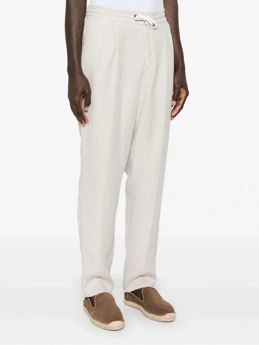 Brunello Cucinelli White Linen Pants